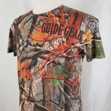 Guide Gear Woodland Camouflage T-Shirt Large Crew Neck Short Sleeve, Polyester