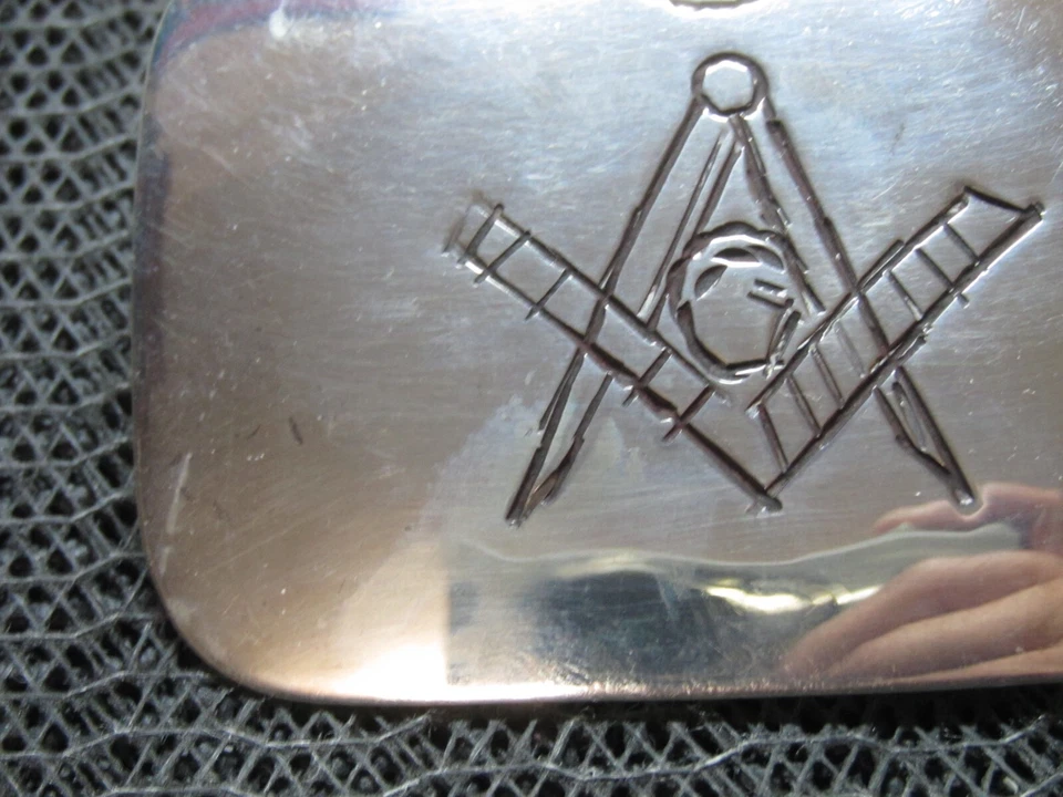 ¡Hebilla de cinturón masón plata esterlina todo lo que ve ojo! ¡VINTAGE! ¡HECHO A MANO! 47g! US Foto 4 de 4