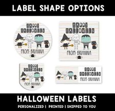 Spooky Friends Personalized Halloween Stickers  Kids Halloween Favor Stickers
