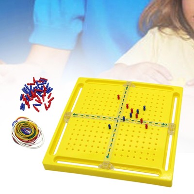 Wooden Geoboard Set For Kids - Math Teaching Aid With XY Axis & Rubber Bands For Ages 3-5