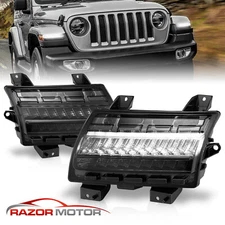 Sequential LED Smoke Upgrade Parking Signal Lights for 18-23 Jeep Wrangler JL
