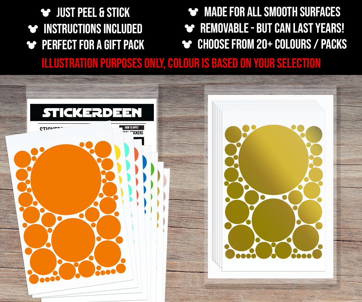 Removable Polka Dot Wall Stickers - Assorted Vinyl Decals For Kids' Bedrooms