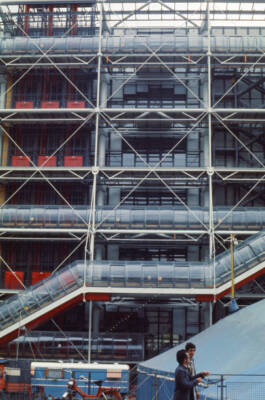 Georges Pompidou Centre Paris France 1977 Old Photo 3