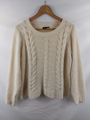 OR Oakridge Damen Pullover Creme, Zopfmuster Größe L (065-00068)