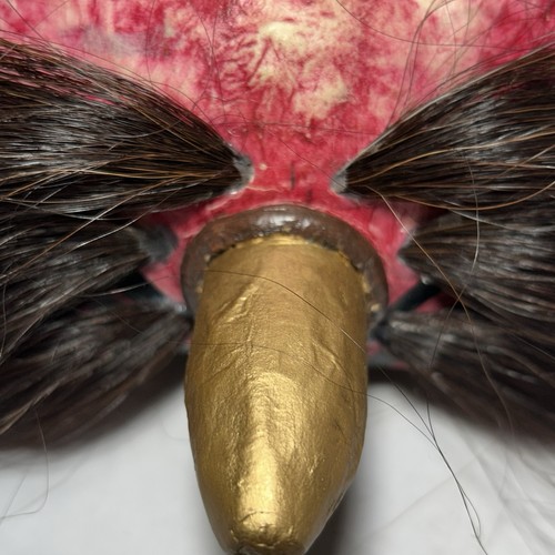 Vintage Japońska Shikami Ręcznie robiona papierowa maska Mache Japonia Noh Kabuki Sztuka teatralna - Zdjęcie 12 z 24