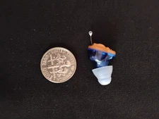 MINI HEARING AMPLIFIER/aid  LEFT  EAR BLUE   SIZE 10 BATTERY USA