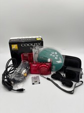 Nikon Coolpix S6500 Red Compact Digital Camera 16MP w/12x Zoom - Bundle Tested