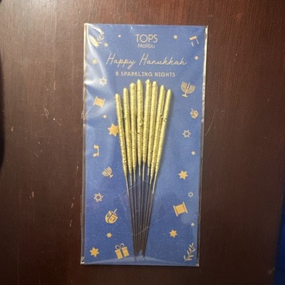 TOPS Malibu Happy Hanukkah Sparkle Candle Wands - Gold - 8 Per Pack