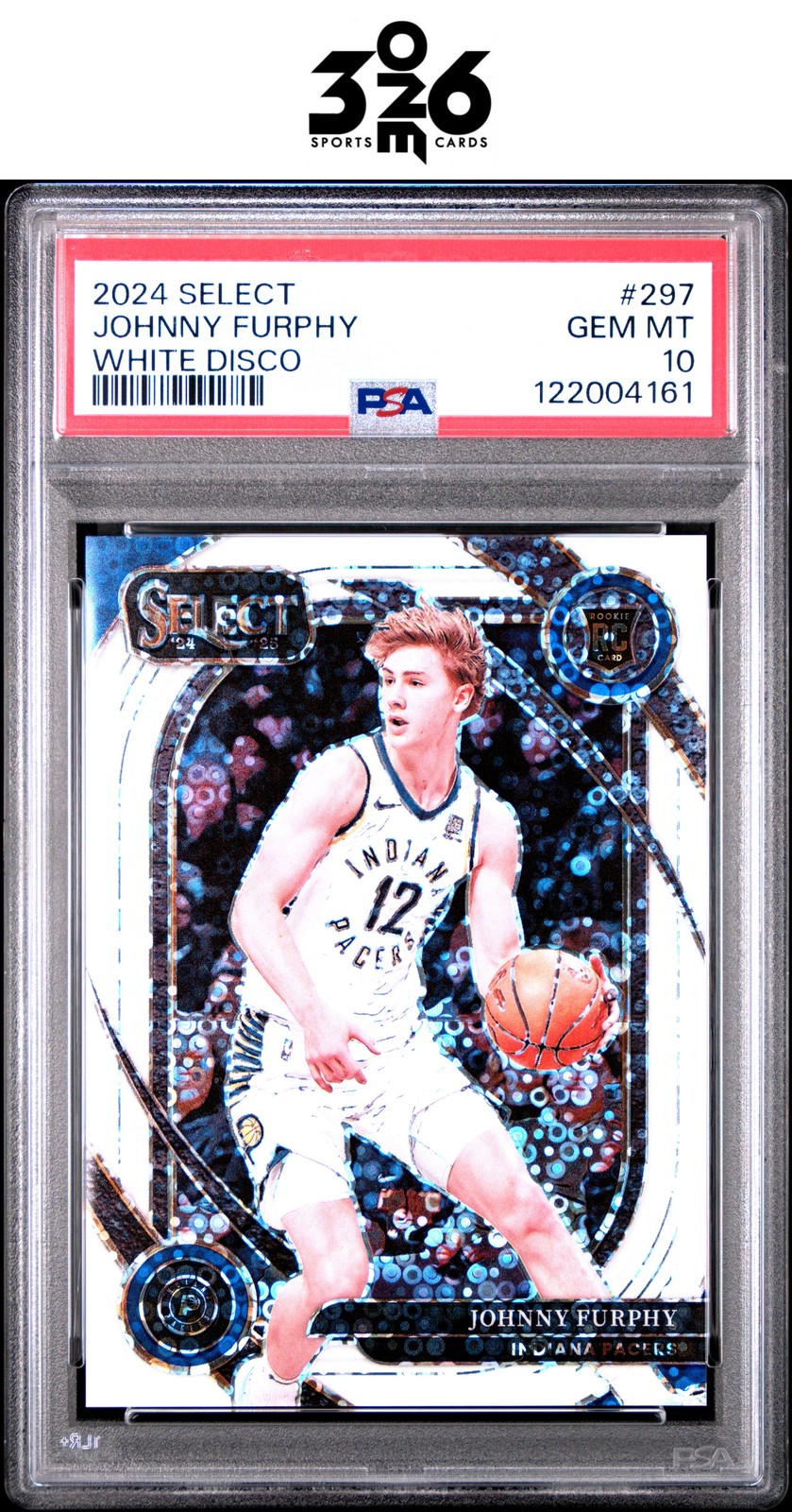 Johnny Furphy 2024-25 Panini Select White Disco Prizm Rookie /75 PSA 10