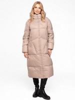 Lange DAMEN-DAUNENJACKE MIT Reissverschluss UND Kapuze