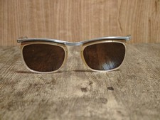 VINTAGE 50S BRIDGE SILVER METAL PILOT SUNGLASSES MADE IN FRANCE X/SMALL #695