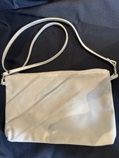 Vintage Genuine Leather Cream Leather Bag Purse W Detachable Crossbody Strap