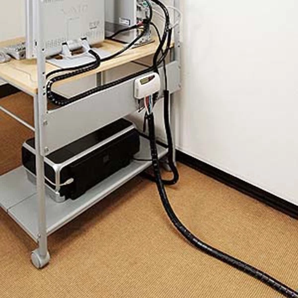 5x 1.5m 15mm Black Spiral Wrapping Bands Cable Tidy Management Organizer Tube - Image 3 of 4