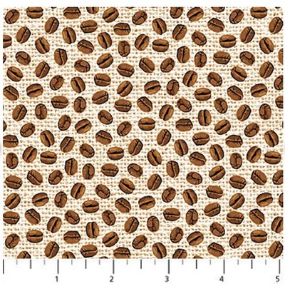 Fabric ~  Cafe Culture'' by Northcott ~ 100% Cotton ~ Coffee Beans ~ 24491