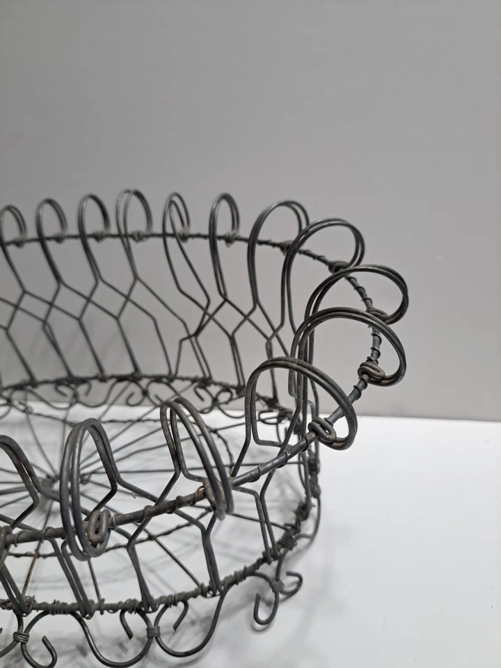 复古破旧金属丝椭圆形篮子种植器 — 第 4/4 张图片