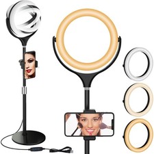 10.5'' Desk Ring Light w/ Stand Phone Holder Zoom Podcast Streaming