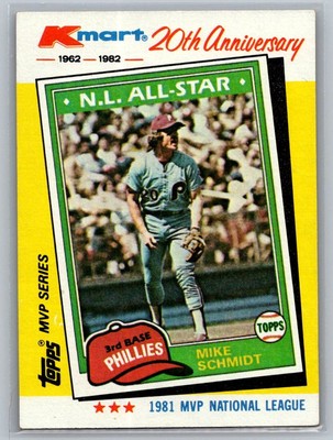 1982 Topps Kmart 20th Anniversary AL & NL MVP's #41 Mike Schmidt