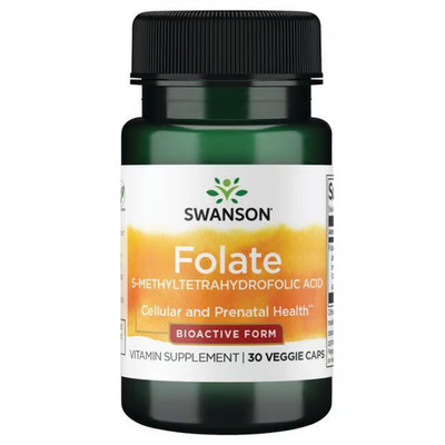Folsäure 5-MTHF 400 mcg 30 Veggie-Kapseln Swanson Health Products