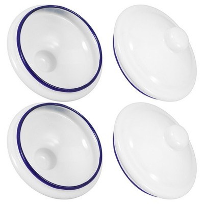 4Pcs Enamel Tea Cup Covers White Reusable Mug Lids for Home Use Spill Protection