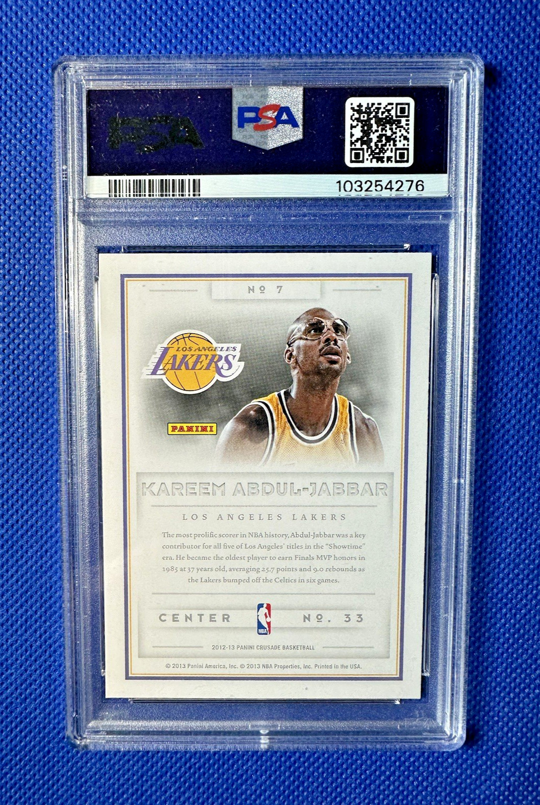 1/1 Kareem Abdul-Jabar ROYALTY 2012 Panini CRUSADE PSA 9 (ONLY 1 IN EXISTENCE view 4