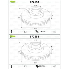 2X VALEO BREMSSCHEIBEN HINTEN 310mm BELÜFTET PASSEND FÜR VOLVO XC90 | 672553