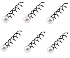 10 Pack Pearl Spiral Hair Pin Clip Bun Stick Spin Screw Twist Barrette for Women