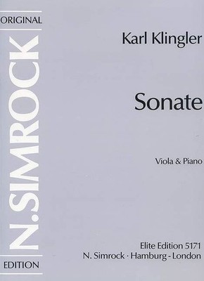 Sonate d-Moll Bratsche und Klavier Klingler Benjamin - Simrock Satteldrahtstich