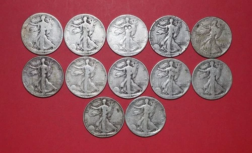 Walking Liberty Half Dollar Lot - 12 Mixed Date Coins