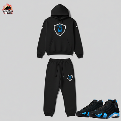 #ad Men#x27;s Black Sky Blue Sweatsuit Hoodie Pants To Match Air Jordan 14 University $117.99