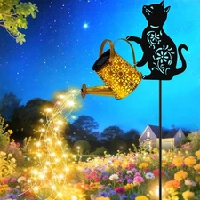 Solar Watering Can Lights, Cat Hanging Lantern Lights Outdoor,