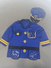Kids Police Officer Pretend Play Costume Set Blue Jacket Hat MPN 215