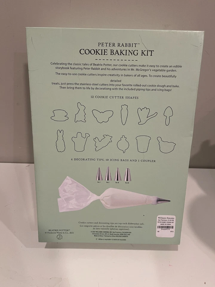 NIOB WILLIAMS SONOMA PETER RABBIT COOKIE BAKING KIT 12 COOKIE CUTTERS - Image 3 of 3