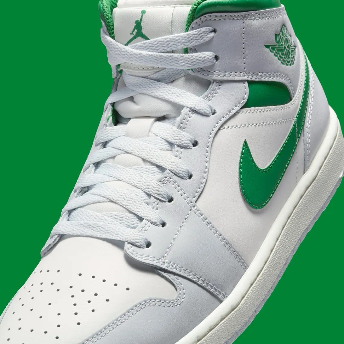 Nike Air Jordan 1 Mid Summit White/Pine Green DQ8426 142 Men's