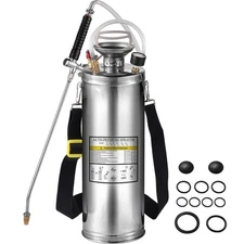 10L Stainless Steel Sprayer w/3' Hose for Pesticide Clean and Sanitizing