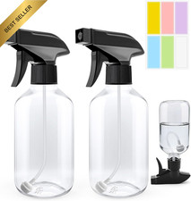 10Oz/300Ml 360° Spray Bottles (2-Pack) Clear Plastic Small Spray Bottles, Spray