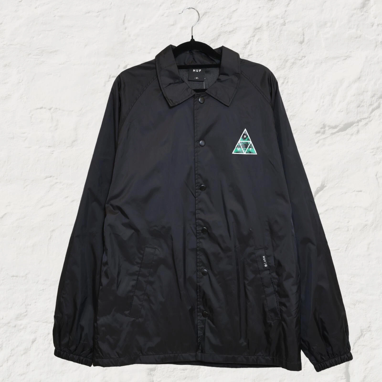 HUF Dimensions Coaches Jacket – Black – Size M – Skate Streetwear Jacket