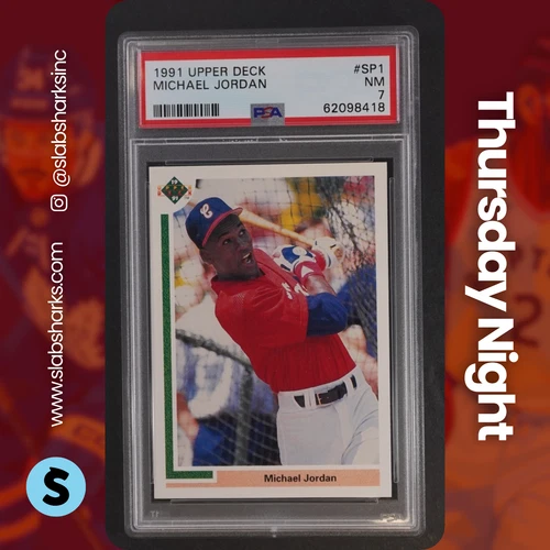 1991 UPPER DECK #SP1 MICHAEL JORDAN INSERTS PSA 7