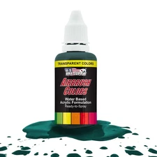 US Art Supply 1-Ounce Transparent Phtalo Green Airbrush Paint
