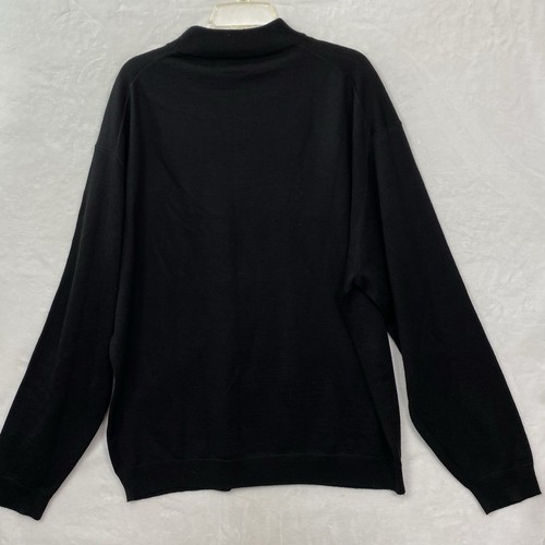 Linea Uomo Mens Sweater Size 3X Black Wool Blend Long Sleeve Mock Neck Knit Top - Picture 9 of 12
