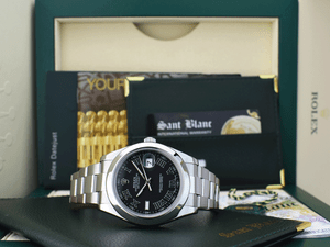 ROLEX-41mm-Mens-Stainless-Steel-DateJust-II-Black-Roman-Dial-116300-SANT-BLANC
