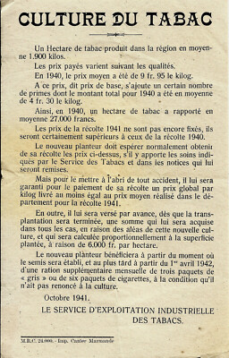 1941-1951 Tabakkultur Zeitung ''La Voix des Planteurs de Tabac'' Paris