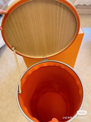 Authentic HERMES Carrou'Selle Saddle box/end table/storage box