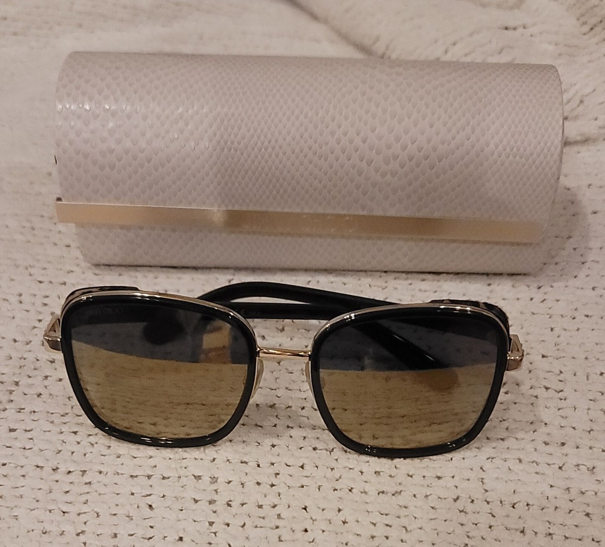 Jimmy Choo Elva Black with Gold sunglasses | eBay