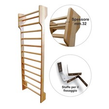 Spalliera Svedese in Faggio 250x90 cm Ginnastica Posturale Gym Made In Italy