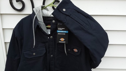 Dickies Men's TJ203 Relaxed Fit Icon Hooded Duck Quilted Shirt Jacket Dark Navy | eBay