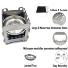 Portable Camping Wood Stove Backpacking Folding Lightweight Pocket Stove
