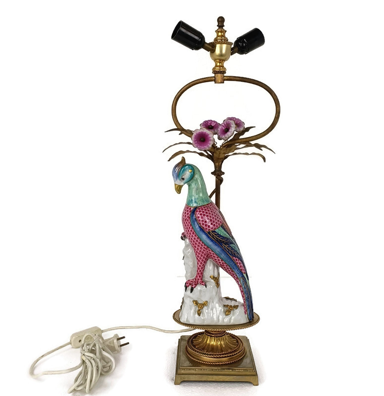 Giulia Mangani イタリア製　　スタンドライト　アンティーク Giulia Mangani Porcelain Table Lamp 70 Cm, Chinoiserie Style