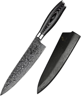 8'' Chef Knife - Vanguard Series - VG10 Damascus Steel - Pakkawood Handle - NIB