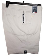 Roundtree Yorke Casual Shorts 42W Straight Fit Stretch STONE Off-White 7"ins NWT