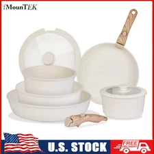 9 Piece Pots and Pans Set Nonstick Cookware Set Frying Pan Saucepan with Lid